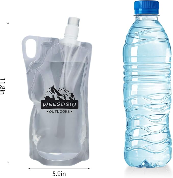 5-Pack 1L Hiking Collapsible Water Bottles
