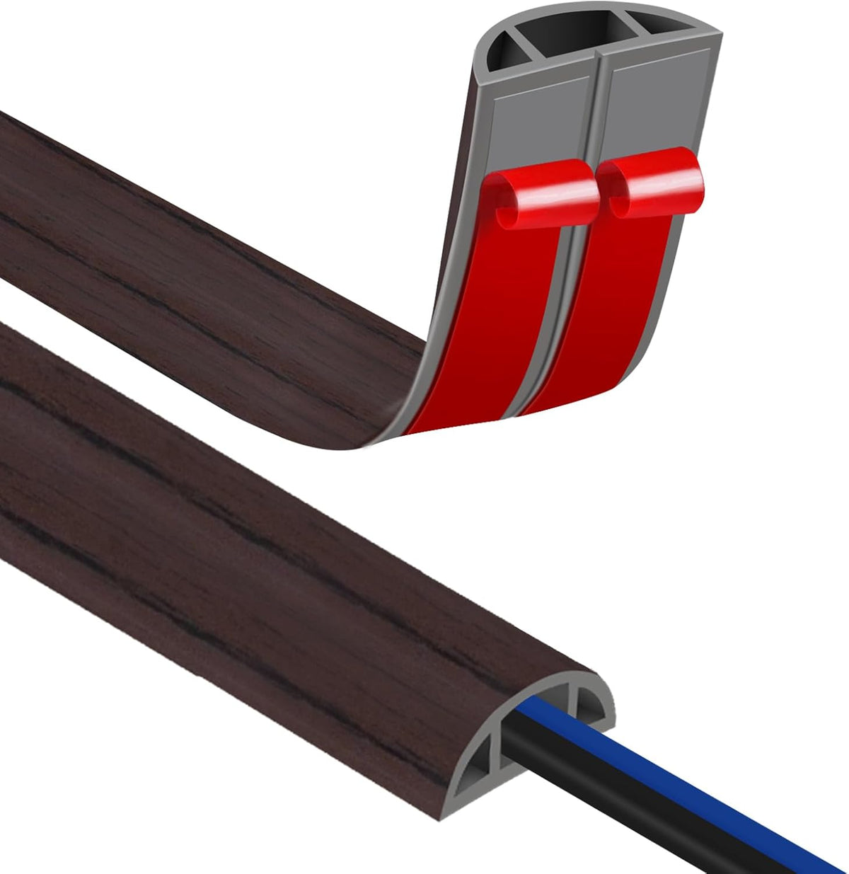 Floor Cord Covers for Wires 6FT Cable Hider Wire Cover Self Adhesive Cord Hider Floor for Offices, Homes, Workshops, Warehouses Cable Cavity 0.39" W x 0.27" H