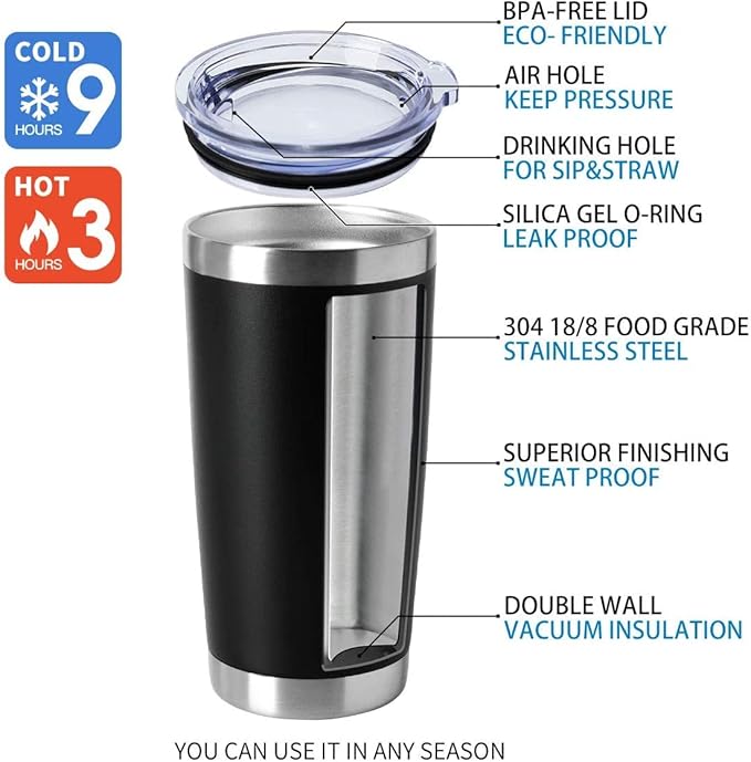 HASLE OUTFITTERS 20oz Tumblers Stainless Steel Mugs