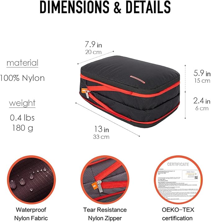 Bee Nesting Waterproof Compression Packing Cubes, Travel Packing organizers