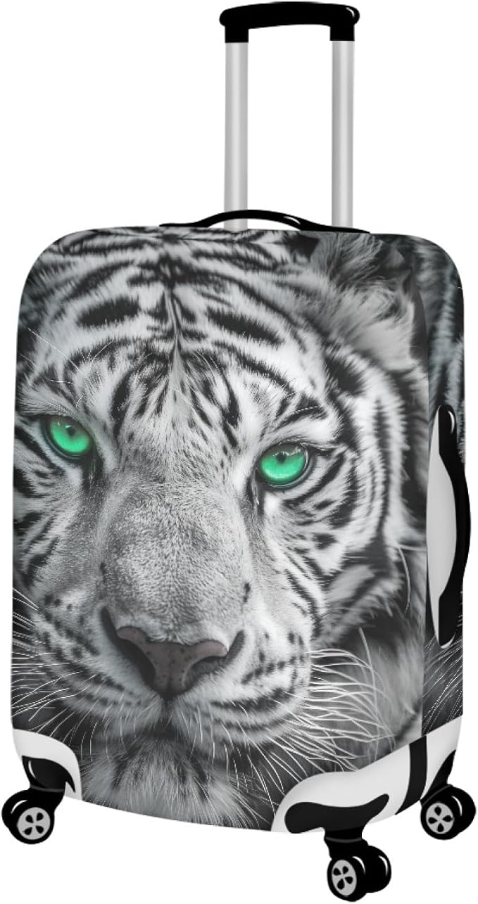 Tiger Animal 3D Printed Travel Luggage Suitcase Cover 30-32 Inch Cover Spandex