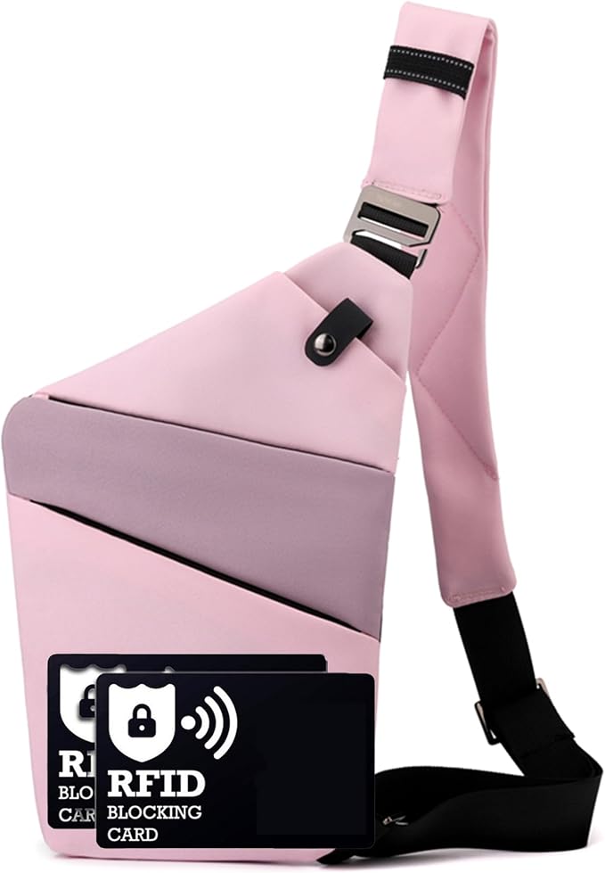 Anti Theft Crossbody Bags for Women Men, Slim Sling Purse