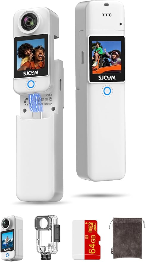 SJCAM C300 Pocket Action Camera 4K, 7Hour Power, 6-Axis Stabilization,