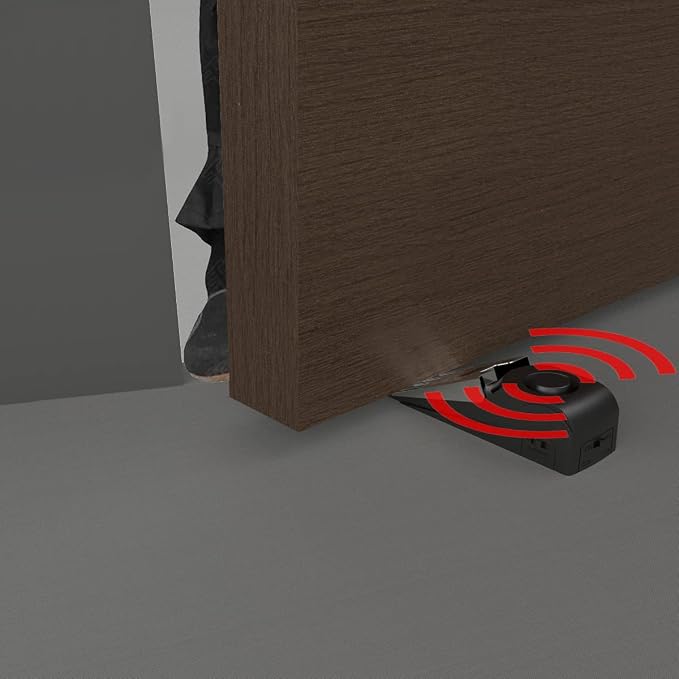 3 Packs Portable Door Stop Alarm & Door Lock, Upgraded Home Security Door