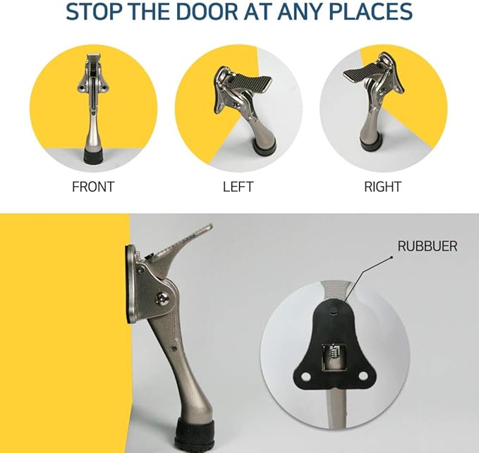 One Touch Kickdown Door Stopper, Door Holder, Heavy Duty Door Stops, Bottom of