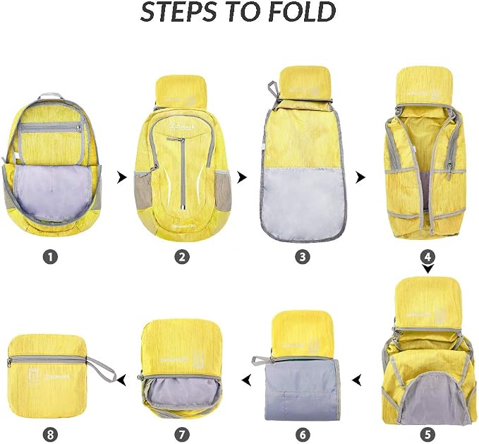 ZOMAKE 25L Ultra Lightweight Packable Backpack, Foldable Hiking Backpacks Water