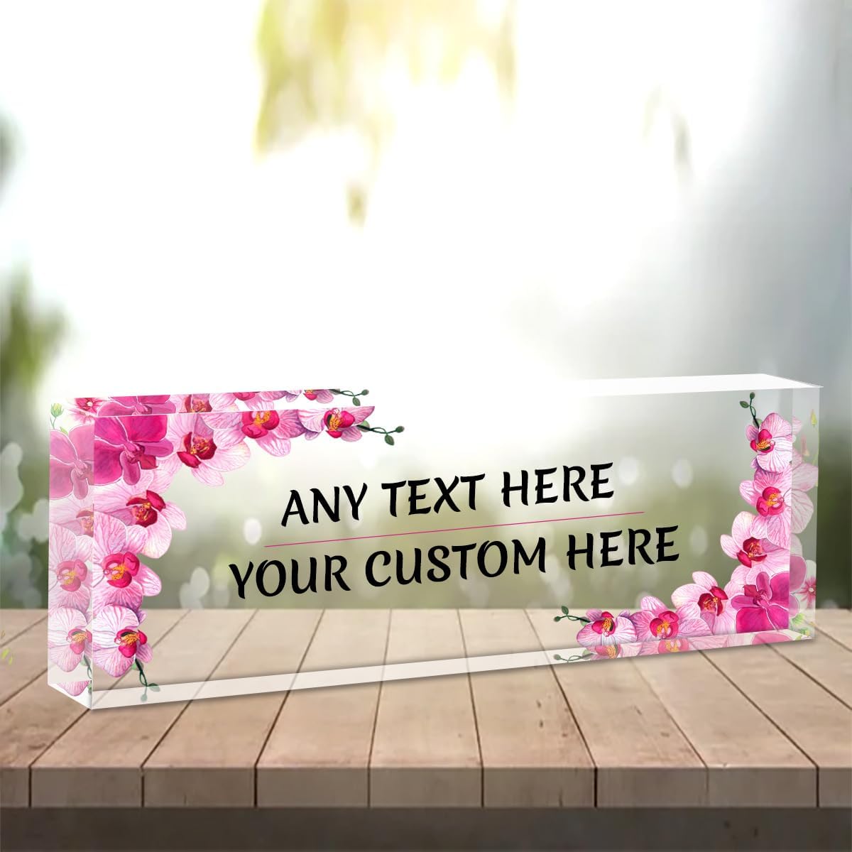 Personalized Office Name Plate for Desk,Custom Employee Appreciation Gifts,Acrylic Desk Name Plate Funny,Desk Decorations Gift,Acrylic Desk Ornaments Orchid 8x2.5 Inch