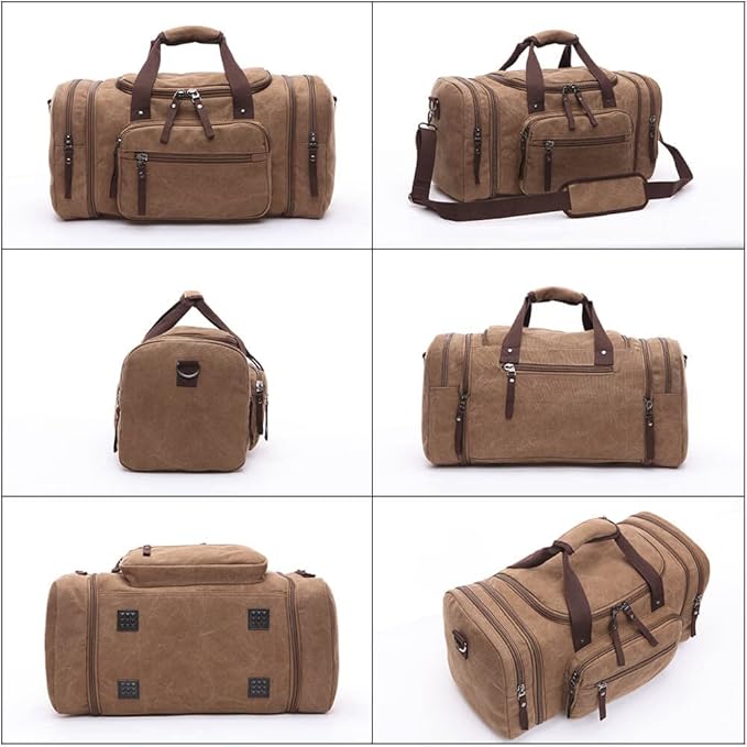 Duffle Bag for Travel, Large Canvas Duffel Bag for Travelling Overnight