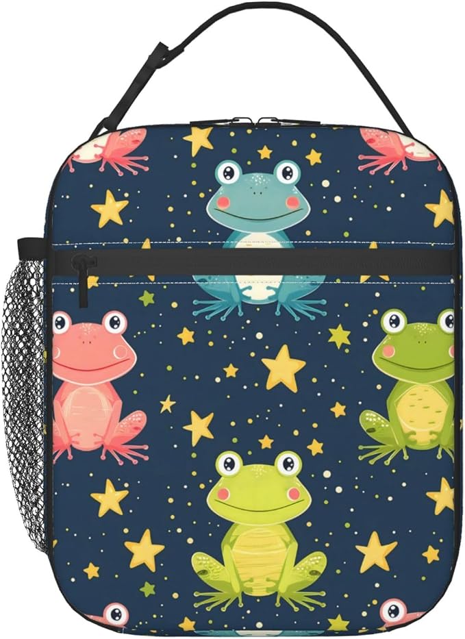Frog Insulated Lunch Box for Women Men Frog Lunch Bag for Travel, or Fishing