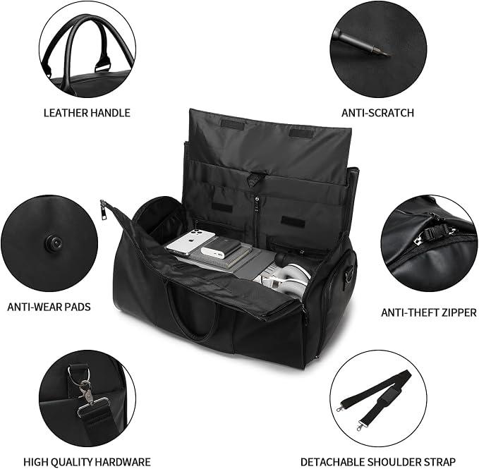 seyfocnia Convertible Travel Garment Bag, Carry on Garment Duffel Bag