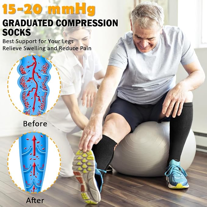 CASMON 2 Pairs Zipper Compression Socks