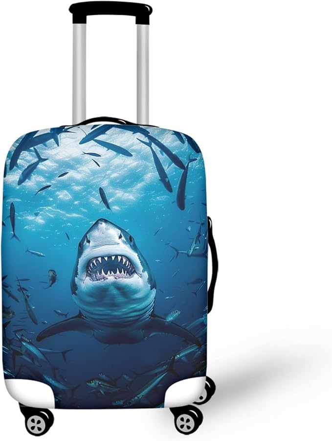Seadworld Shark Luggage Cover 22-25 Inch High Elastic Thickened Travel Suitcase