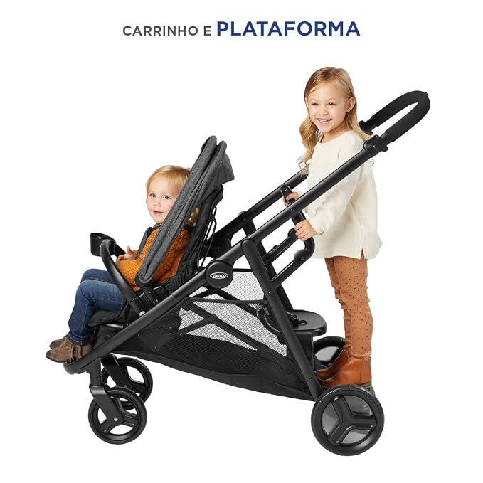 Graco Ready2Grow LX 2.0 Double Stroller Features Bench Seat and Standing