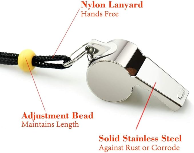 Whistle, 2 Pack Stainless Steel Sports Whistles
