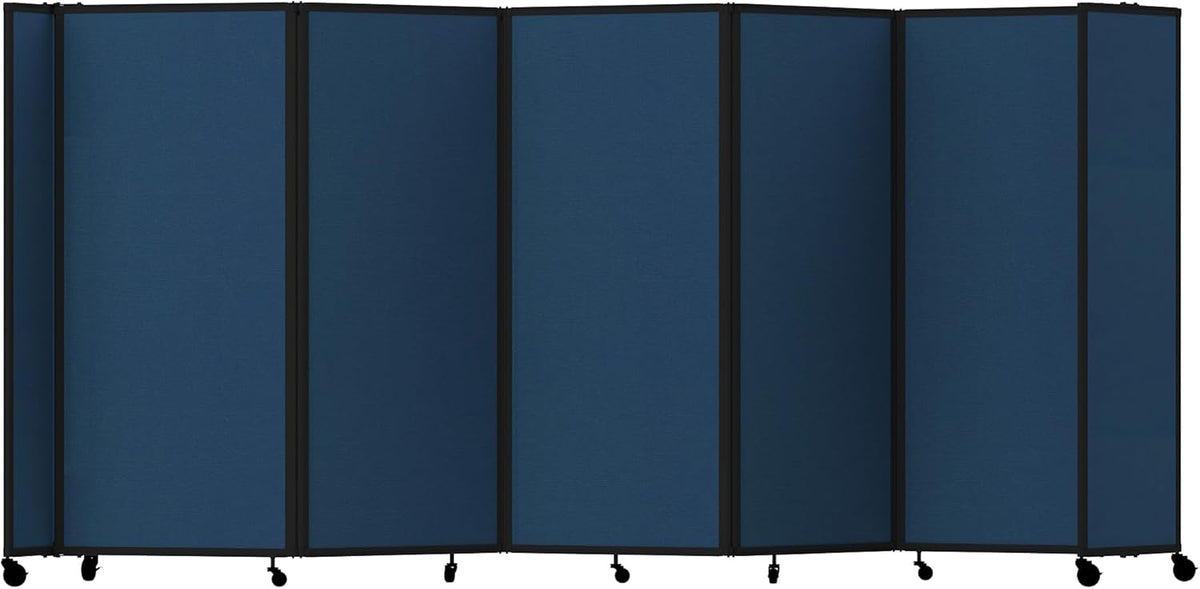 Versare Room Divider 360 Portable Wall Partition | Folding Panels | Large Freestanding Divider | Locking Wheels | Temporary Room Separator
