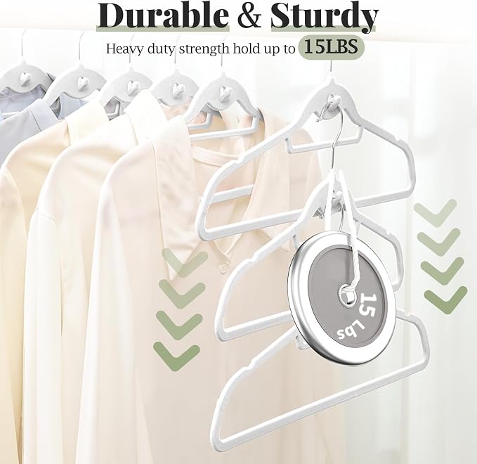 Velvet Felt Stackable Hangers 50 Pack, Non Slip,