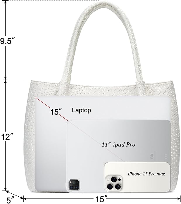 KKXIU Tote Bag for Women Vegan Leather Shoulder Purse Large Capacity Travel Bag