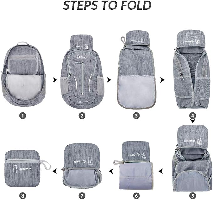 ZOMAKE 25L Ultra Lightweight Packable Backpack, Foldable Hiking Backpacks Water