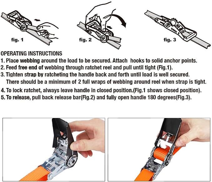 XSTRAP STANDARD Ratchet Tie Down Straps 4 Pk 10 Ft- 300 Lbs Load Cap- 900 Lbs