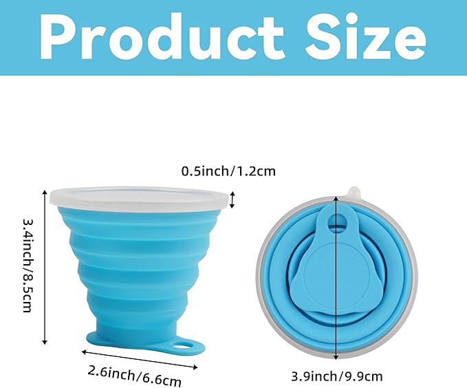 2 Pack Collapsible Silicone Travel Cups