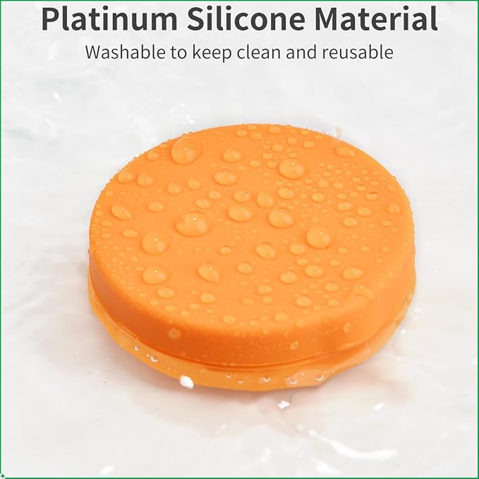 2 Pack Small Pill Box, 3 Compartment Round Silicone Travel Pill Box