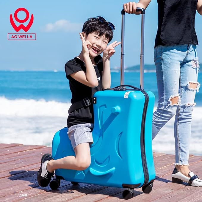 Kids Ride-On Suitcase, Hardside Rolling Luggage