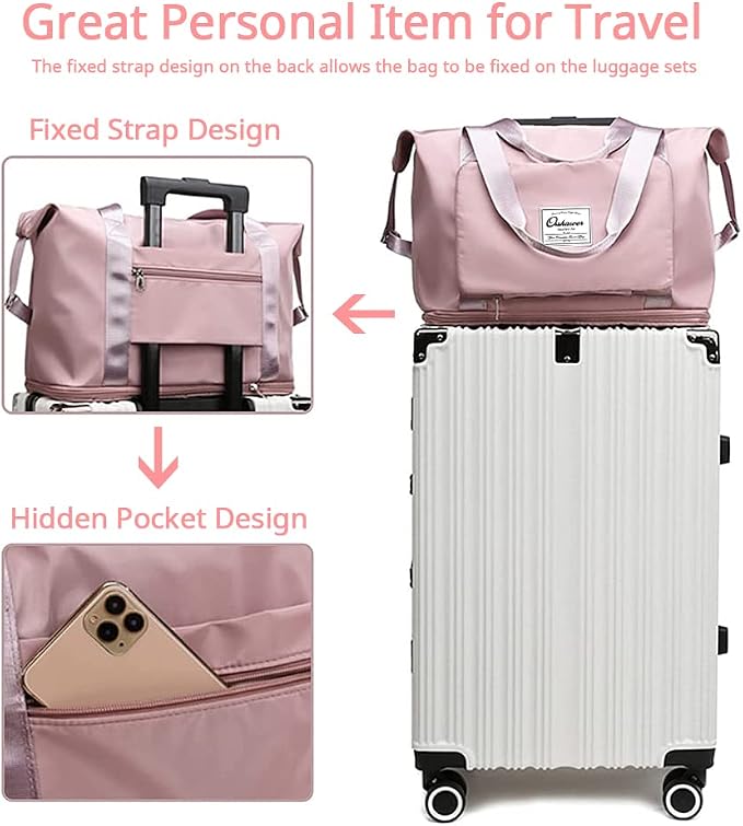 Large Capacity Foldable Travel Bag Expandable Portable Carry on Bag Dry&Wet