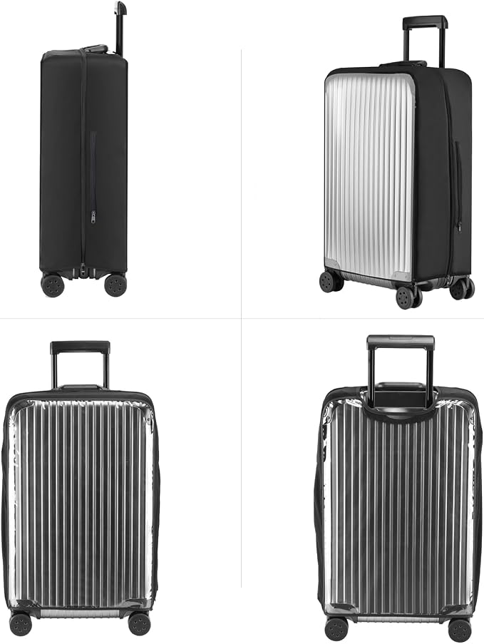 Transparent PVC Suitcase Cover, No Disassembly Required Clear Luggage Protector