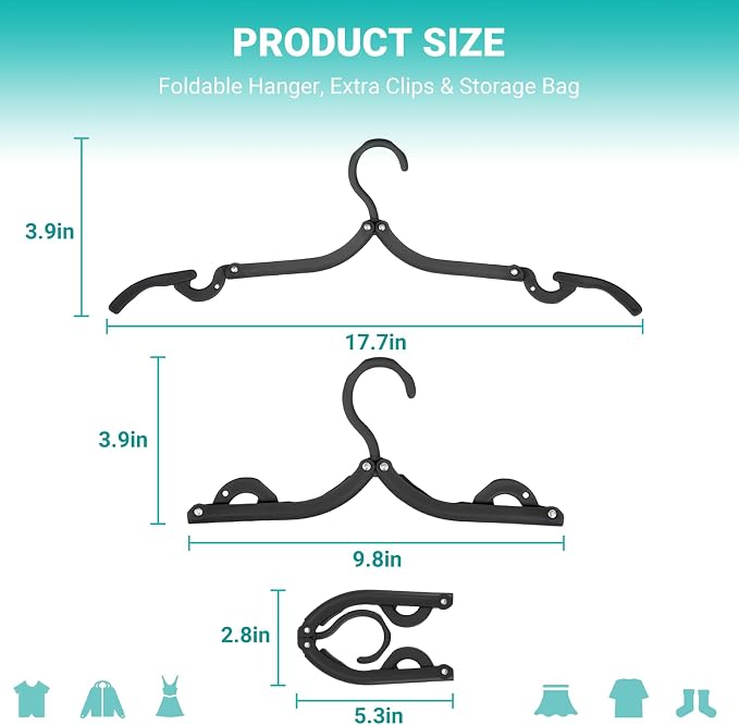 10Travel Hangers Foldable，Folding