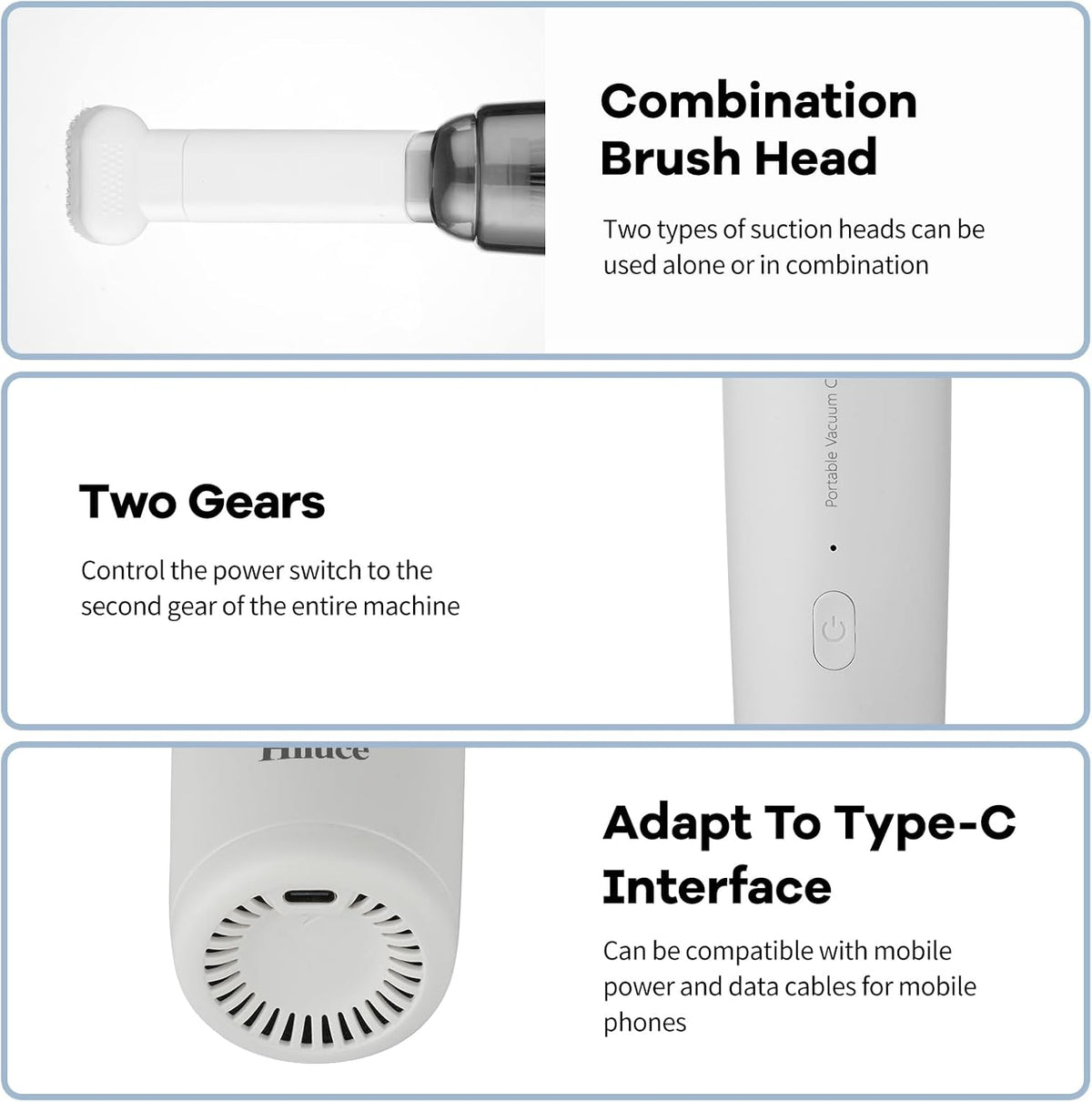 Mini Vacuum Cleaner Cordless,Car Vacuum Cleaner Portable with HEPA Filter, High Power Rechargeable 2 Suction Modes, Lightweight Vacuum for Keyboard,Car, Home, Office, Pet