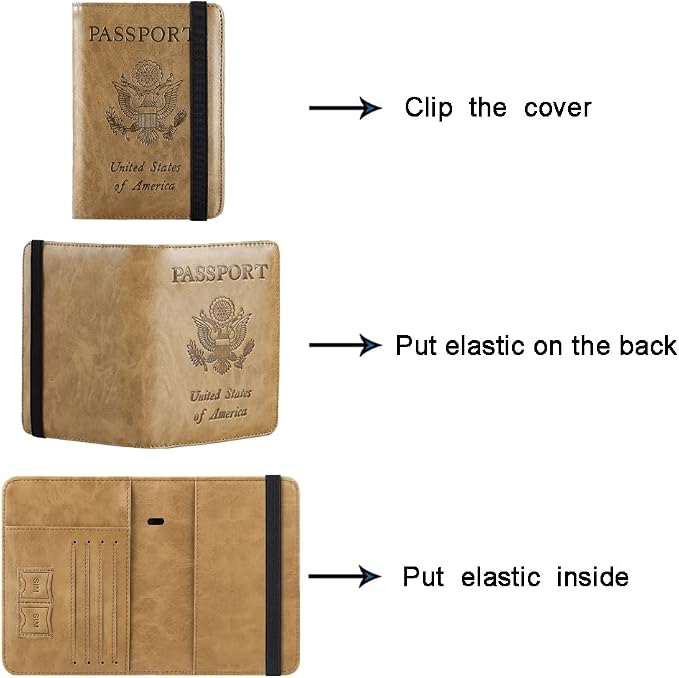 Passport Holder Cover Wallet Travel Essentials RFID Blocking Leather Card Case