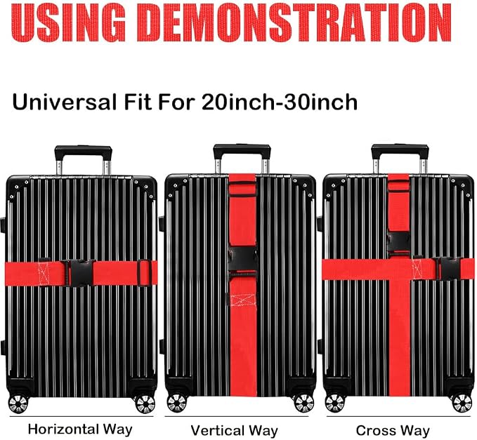 Luggage Straps for Suitcases TSA Approved-2 Pack Bright Personalized Luggage