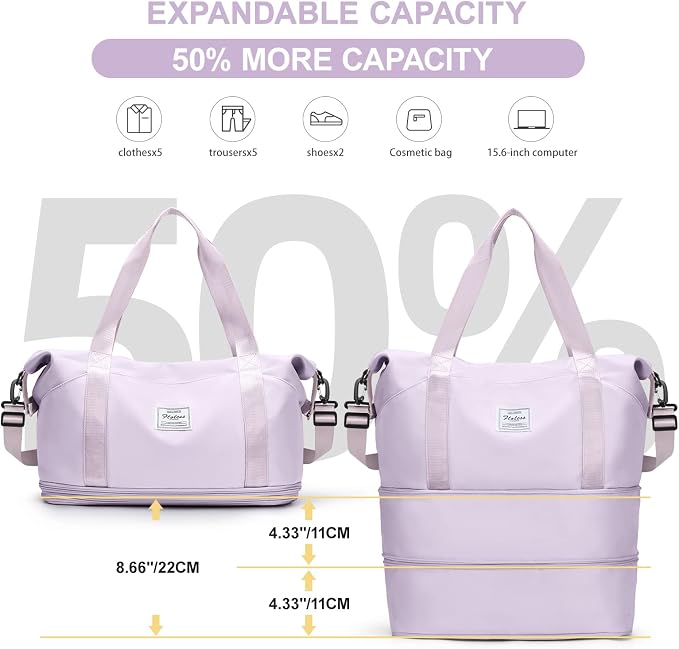 Travel Duffel Bag, Sports Tote Gym Bag, Shoulder Weekender Overnight Bag