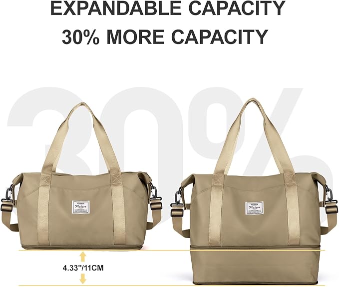 Travel Duffel Bag, Sports Tote Gym Bag, Shoulder Weekender Overnight Bag