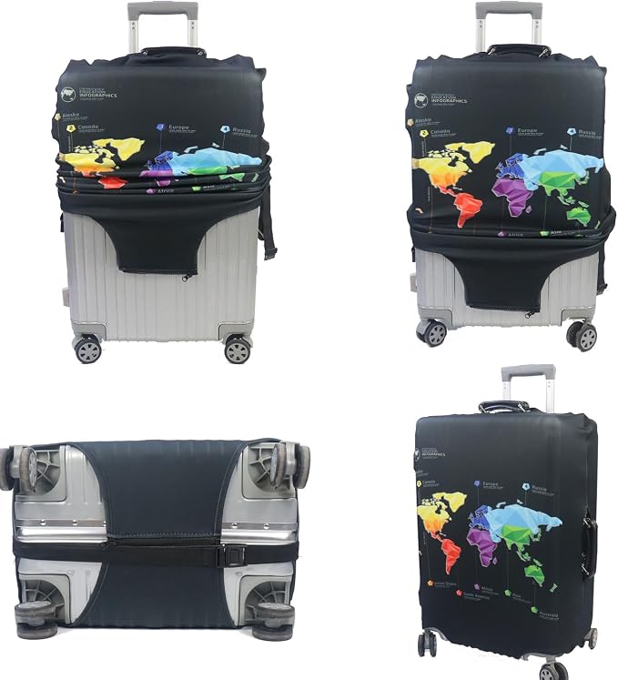 MosaiRudo Thicker Luggage Cover Elastic Suitcase Cover Protector Fits 18-32