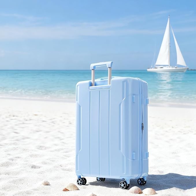 Merax 28 Inch Checked Luggage, Lightweight & Expandable Hardshell ABS Suitcase