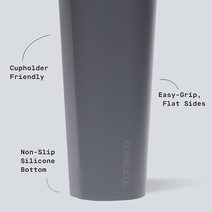 Corkcicle Classic Tumbler - Keeps Drinks Cold for 9 Hours & Hot for 3 - Triple-Insulated Stainless Steel - Holiday Tumbler Gift - 24 oz - Flint