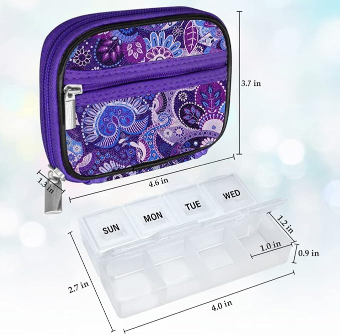Serfeymi Weekly Travel Pill Organizer Pill Case