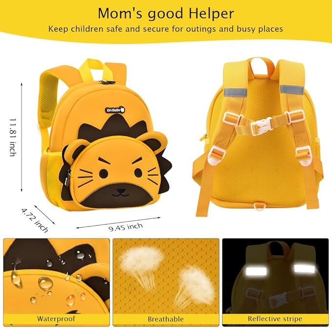 Padgene Toddler Backpacks Kids Preschool Backpack Waterproof Neoprene Animal