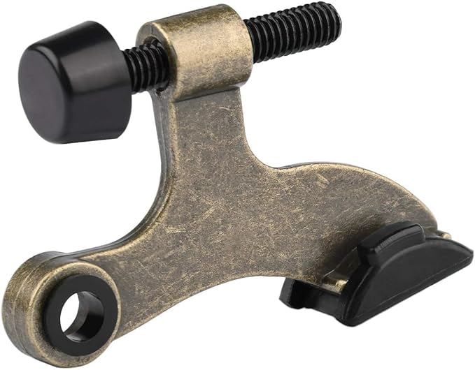 HOMOTEK 12 Pack Hinge Pin Antique Brass Door Stopper, Adjustable Deluxe Heavy