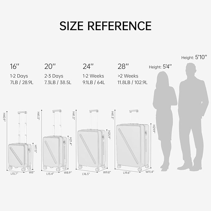 MILADA 2 Piece Luggage Sets, Suitcases