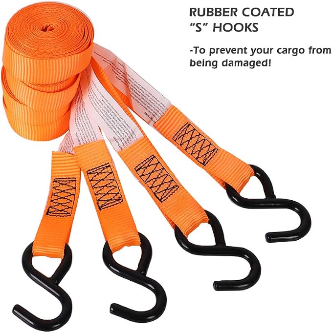 XSTRAP STANDARD Ratchet Tie Down Straps 4 Pk 10 Ft- 300 Lbs Load Cap- 900 Lbs