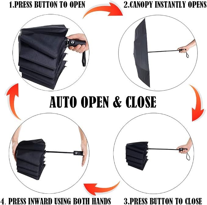 LLanxiry Compact Travel Umbrella, Mini Windproof Umbrellas