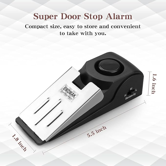 EMDMAK Door Stop Alarm with 120DB Siren Door Stop