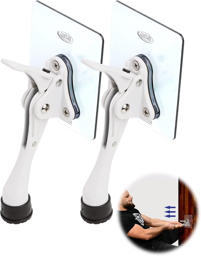 Door Stopper with Adhesive Bracket Stickers, No Drilling or Tools Needed