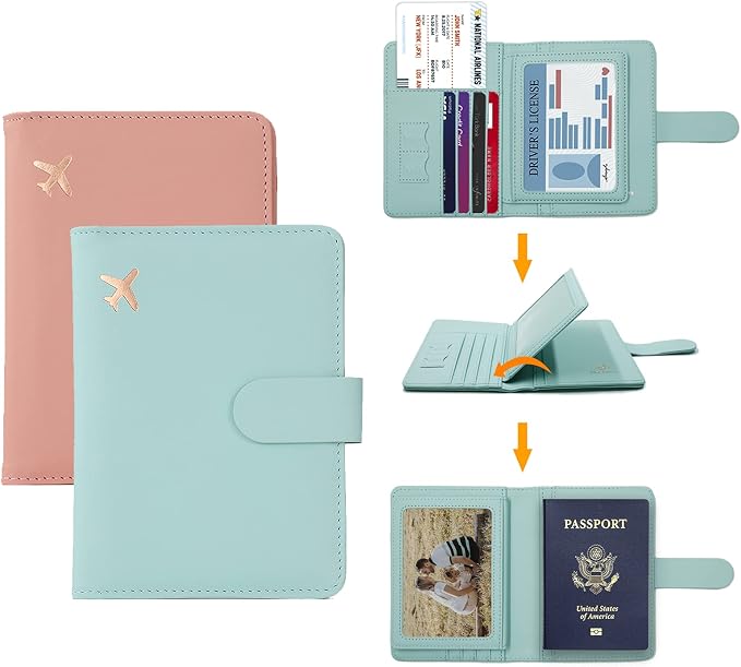 Melsbrinna Passport Holder, Passport Holder Card Slots, Cute Passport cover