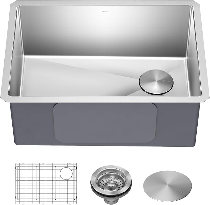 Kraus KHU111-25 Standart PRO 16 Gauge Undermount Single Bowl Stainless Steel