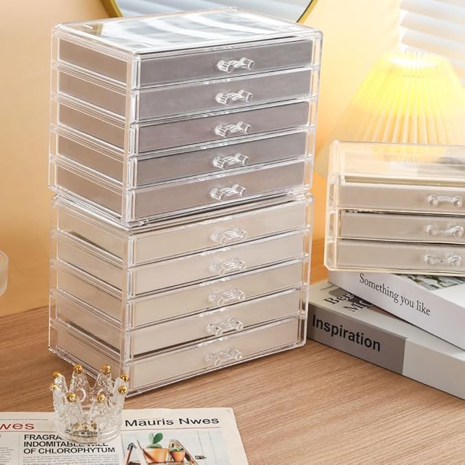 5 Drawers Necklace Organizer Storage, Tray