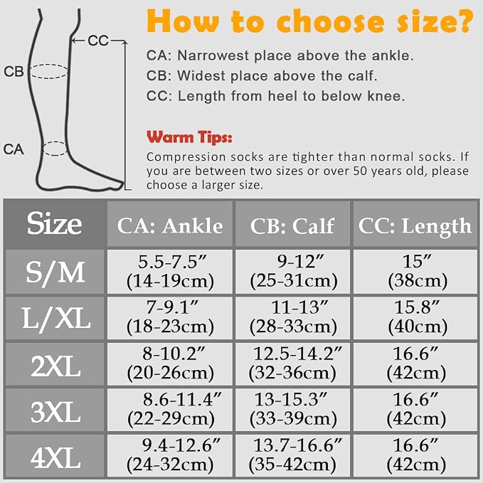 CASMON 2 Pairs Zipper Compression Socks