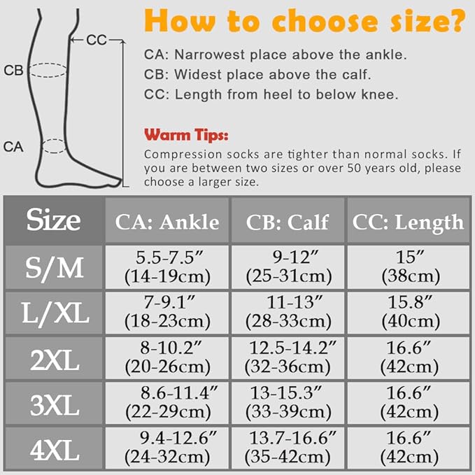 CASMON 2 Pairs Zipper Compression Socks